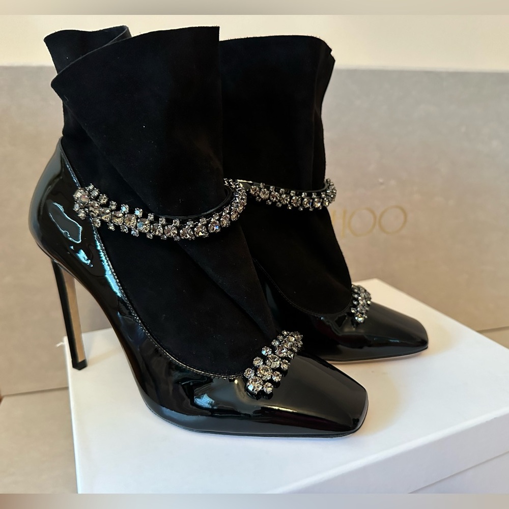 Jimmy Choo Maruxa 100 Patent Suede Leather (NEW)
